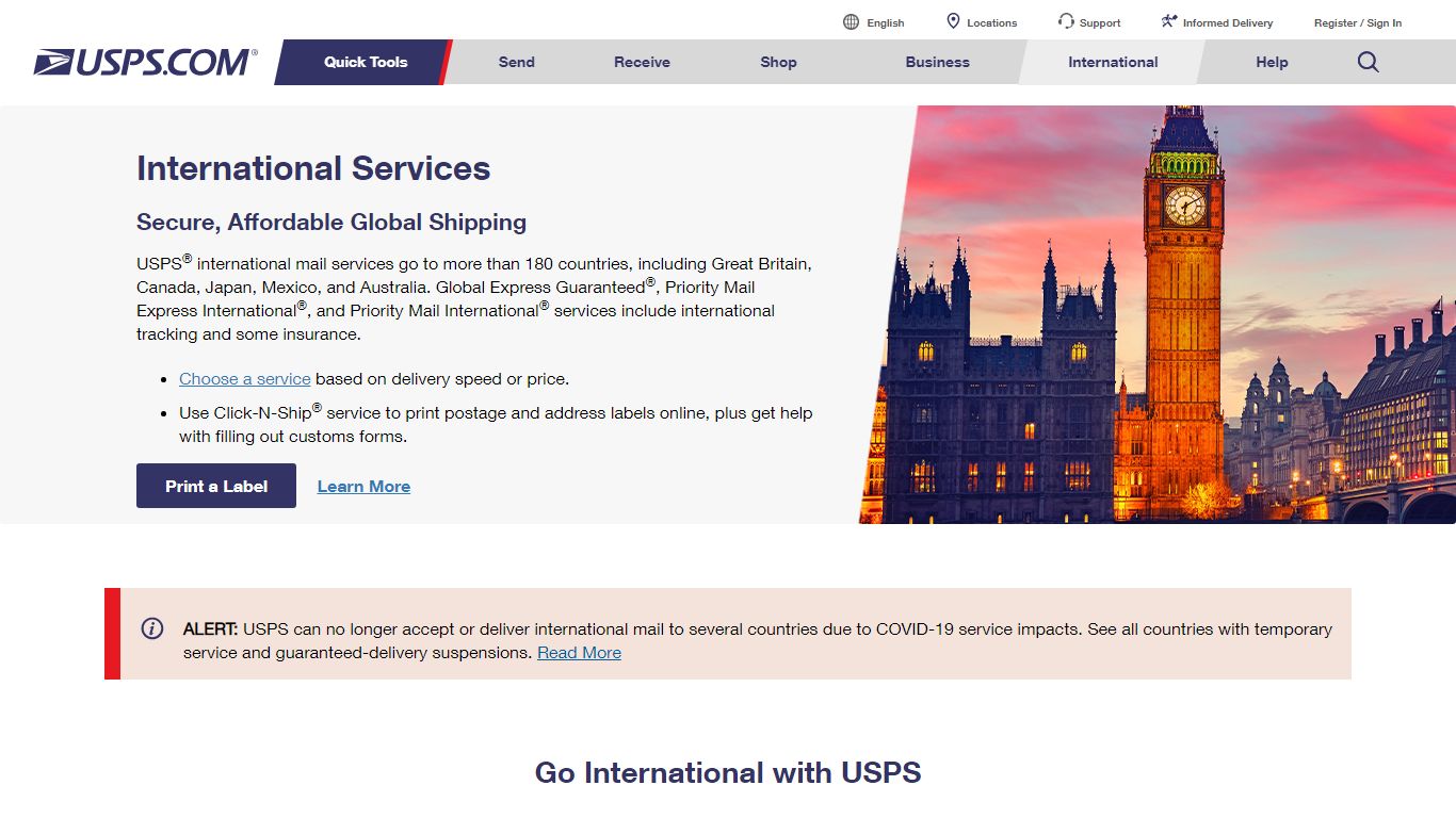 International Shipping & Mailing | USPS